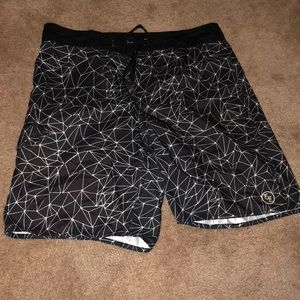 Black and white board shorts